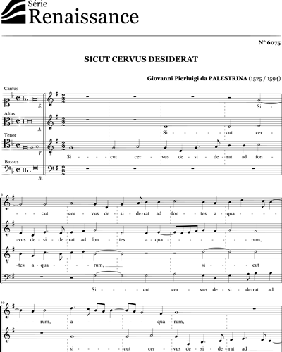 Sicut cervus desiderat — Giovanni Pierluigi da Palestrina