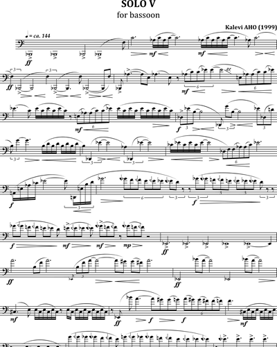 Solo V for Bassoon — Kalevi Aho