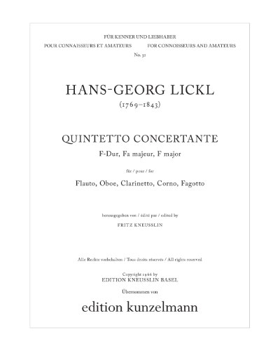 Quintetto Concertante in F major — Johann Georg Lickl