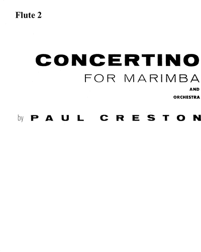 Concertino for Marimba and Orchestra, op. 21 — Paul Creston