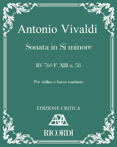 Sonata in B minor, RV 760, F. XIII no. 58 — Antonio Vivaldi