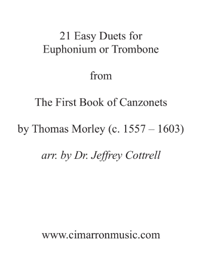 Twenty-one Easy Duets — Thomas Morley