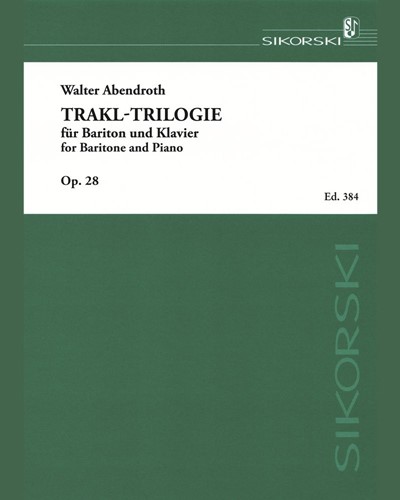 The Trakl Trilogy, op. 29 — Walter Abendroth
