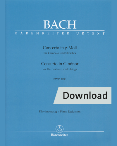 Concerto for Harpsichord and Strings in G minor BWV 1058 — Johann Sebastian Bach