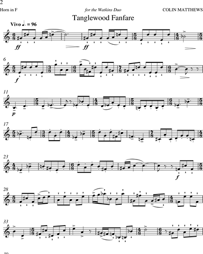 Tanglewood Fanfare — Colin Matthews