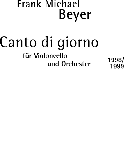 Canto di giorno — Frank Michael Beyer