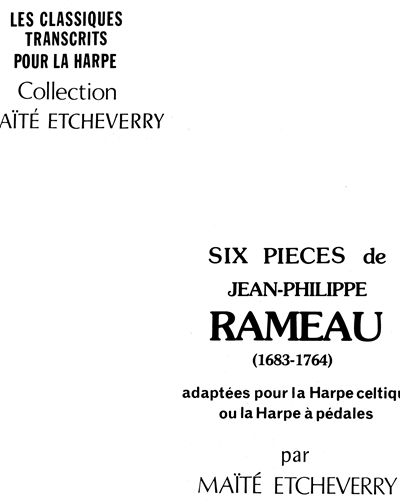 Six Pièces de Jean-Philippe Rameau — 拉莫