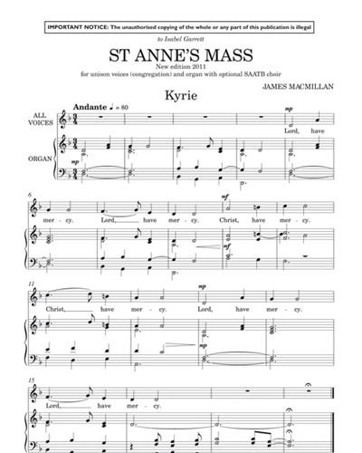 St. Anne's Mass — 詹姆斯·麦克米伦