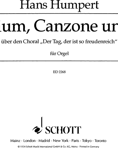 Präludium, Canzone und Fuge — Hans Humpert