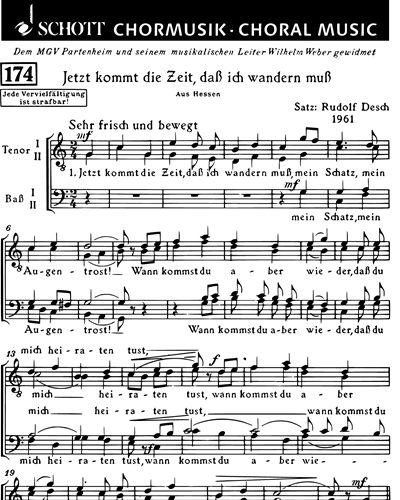 Jetzt kommt die Zeit, dass ich wandern muss — Rudolf Desch