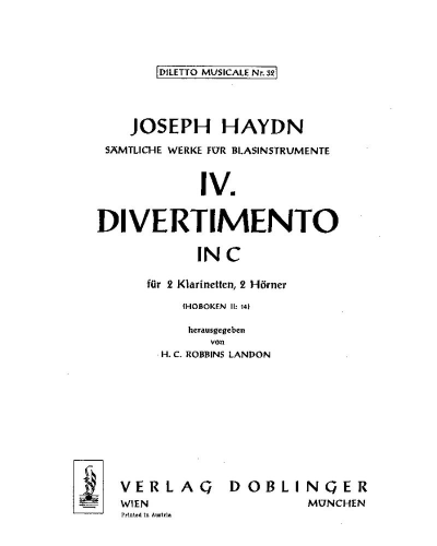 Divertimento No. 4 in C major, Hob. II:14 — 海顿
