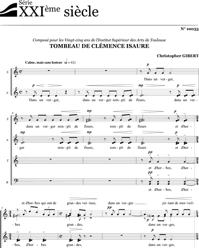Tombeau de Clémence Isaure — Christopher Gibert