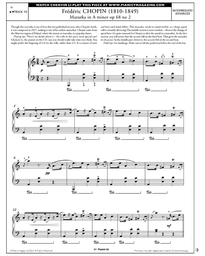 Mazurka in A minor, op. 68 no. 2 — 肖邦