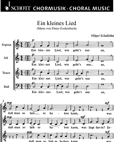 Ein kleines Lied — Hilger Schallehn
