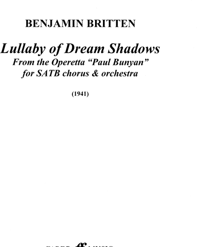 Lullaby of Dream Shadows (from 'Paul Bunyan') — 布里顿
