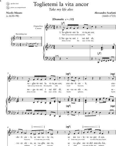 Toglietemi la vita ancor — Domenico Scarlatti