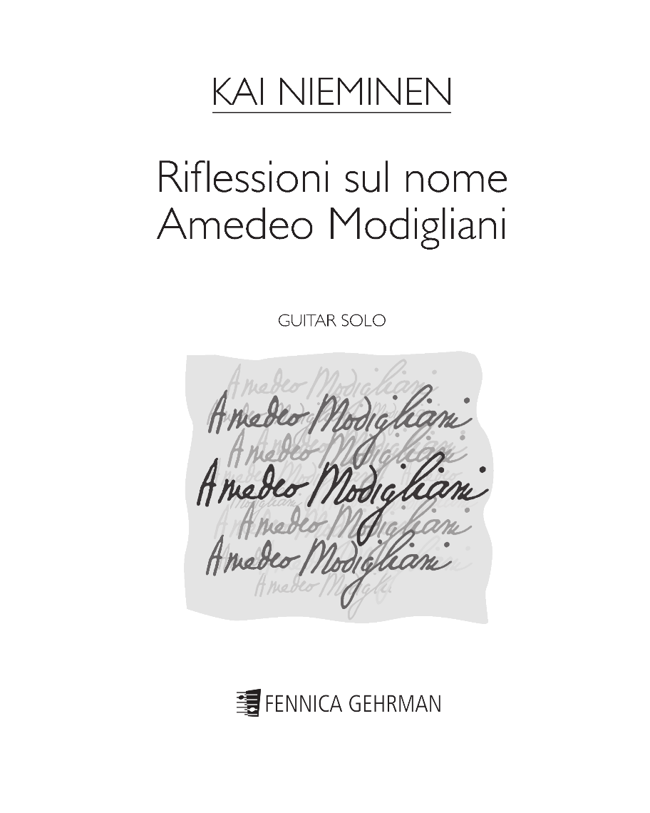 Riflessioni sul nome Amadeo Modigliani — Kai Nieminen