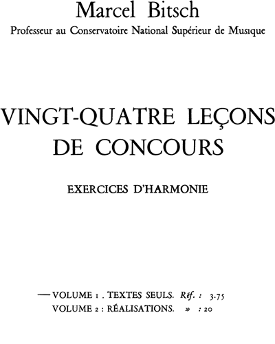 24 Leçons de concours, Vol. 1: Textes seuls — Marcel Bitsch