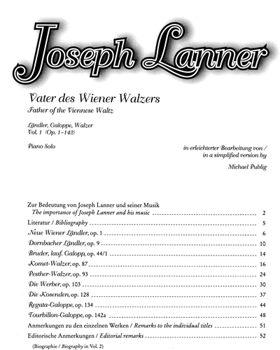 Vater des Wiener Walzers, Volume 1 — 约瑟夫·兰纳