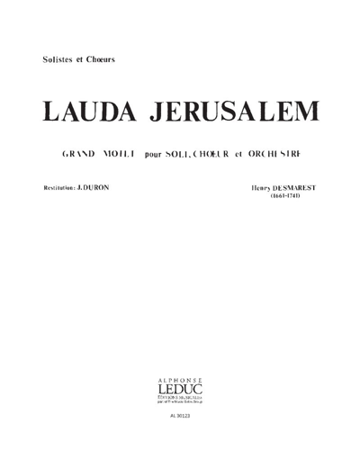 Lauda Jerusalem — Henry Desmarest