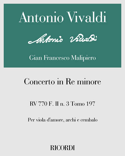 Concerto in D minor RV 770, F. II No. 3 — 维瓦尔第