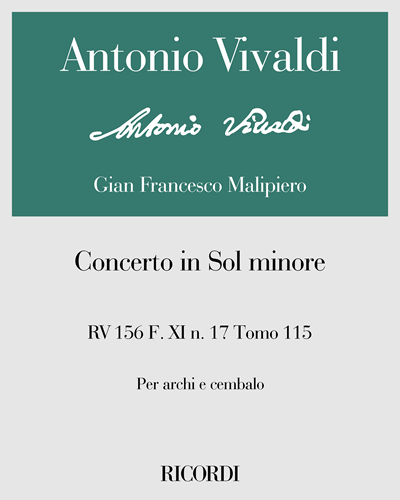 Concerto in Sol minore RV 156 F. XI n. 17 Tomo 115 — Antonio Vivaldi