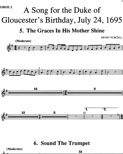 Song for the Duke of Gloucester's Birthday, A — Henry Purcell