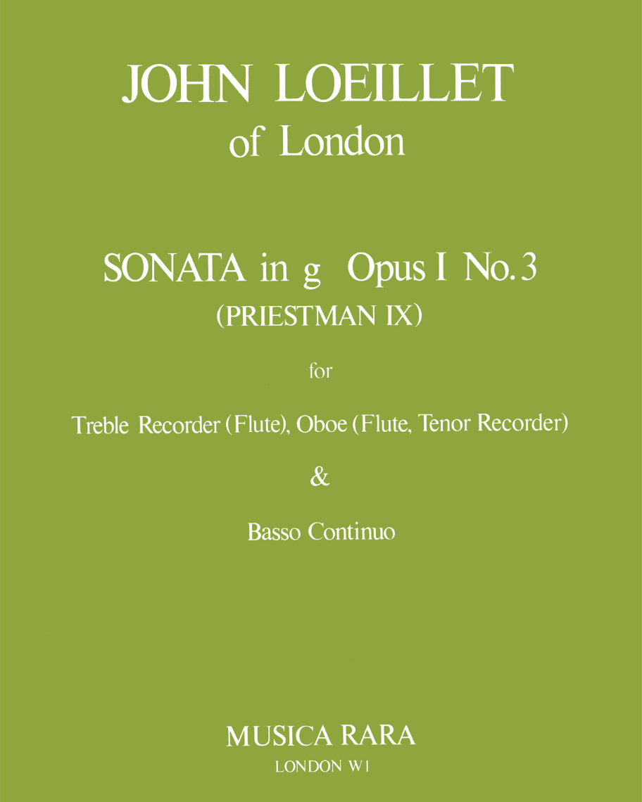 6 Sonaten op. 1 - Nr. 3 g-moll — Jean-Baptiste Loeillet of London