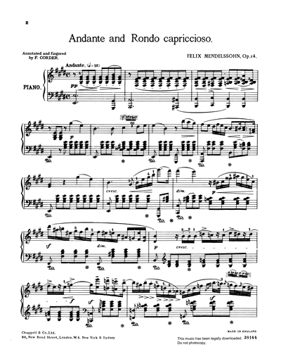 Andante & Rondo — Felix Mendelssohn Bartholdy