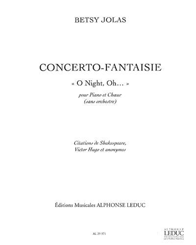 Concerto-Fantaisie ("O Night, Oh...") — Betsy Jolas