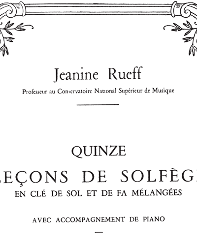 15 Leçons de solfège en clés de Sol et Fa melangées — Jeanine Rueff