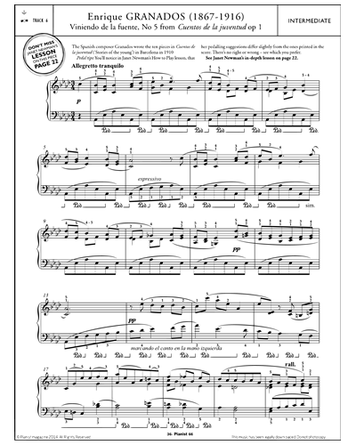 Vidiendo de la fuenta (No. 5 from 'Cuentos de la juventud', op. 1) — 格拉纳多斯