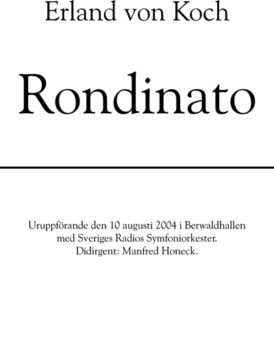 Rondinato — Erland von Koch