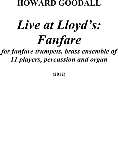 Live at Lloyd's: Fanfare — Howard Goodall