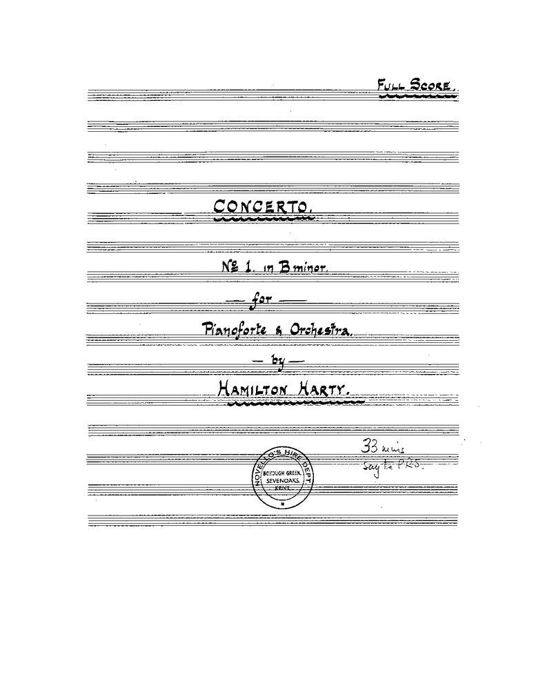 Piano Concerto No. 1 in B minor — Hamilton Harty