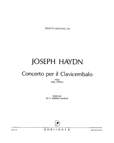 Concerto for Harpsichord in F major, Hob. XVIII:F2 — Joseph Haydn