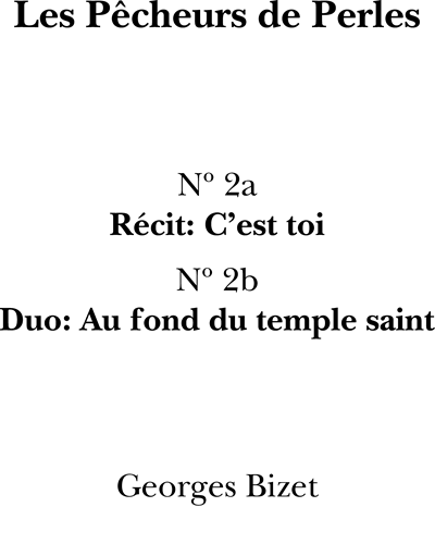 Au Fond Du Temple Saint — Georges Bizet