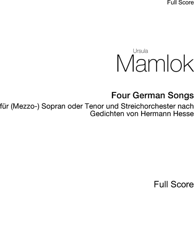 Four German Songs — Ursula Mamlok
