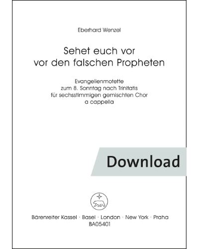 Sehet euch vor vor den falschen Propheten — Eberhard Wenzel