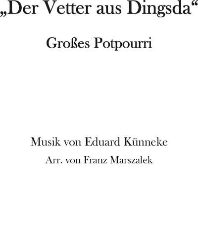 "Der Vetter aus Dingsda" — Eduard Künneke