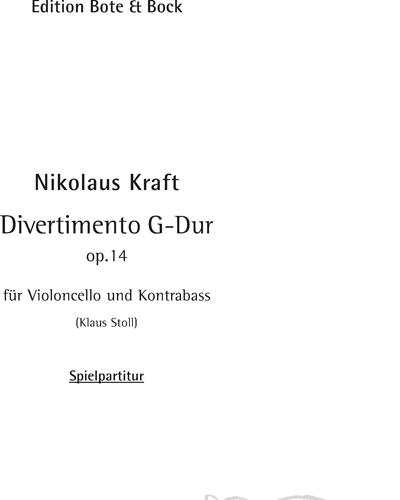 Divertimento in G major, op. 14 — Nikolaus Kraft