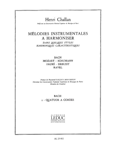 Mélodies instrumentales à harmoniser, Vol. 2: Bach — Henri Challan