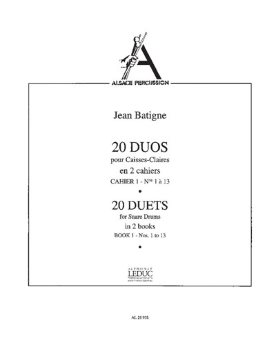 Twenty Duets for Snare Drums, Book 1 — Jean Batigne