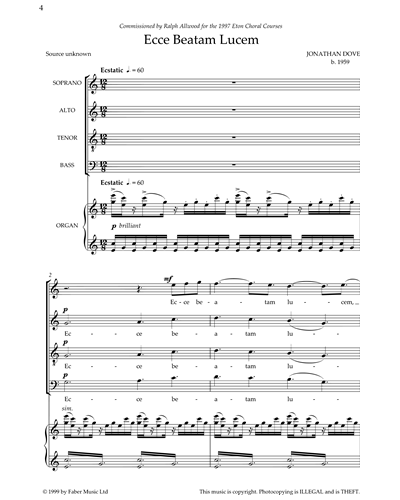 Ecce Beatam Lucem — Jonathan Dove
