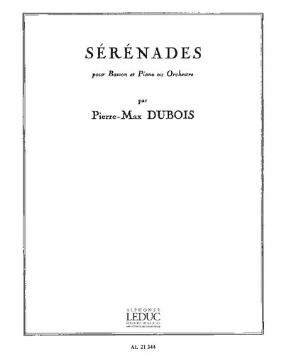 Sérénades for Bassoon and Piano or Orchestra — 皮埃尔·马克斯·杜布瓦