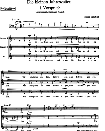 Die kleinen Jahreszeiten — Heino Schubert