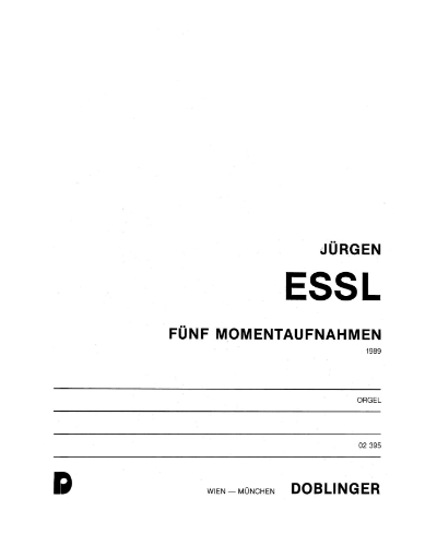 Five Momentaufnahmen, op. 4 — Jürgen Essl