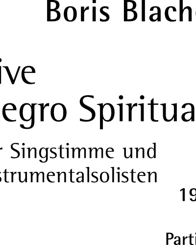 Five Negro Spirituals — Traditional