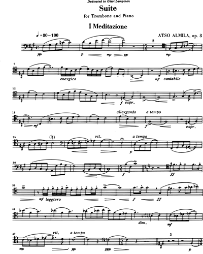 Suite for Trombone and Piano, op. 8 — Atso Almila