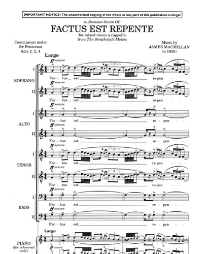 Factus est repente (from 'The Strathclyde Motets') — James MacMillan